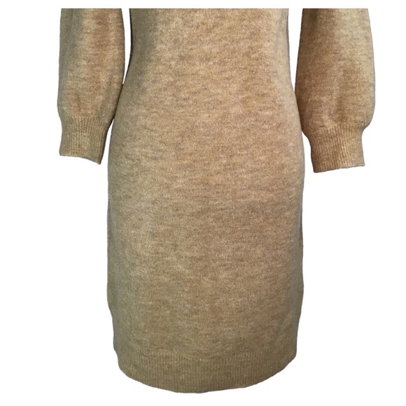 Vera Moda Balloon Sleeve Knit Sweater Dress  in Wheat Size Small (Fits like a M) - Picture 14 of 16